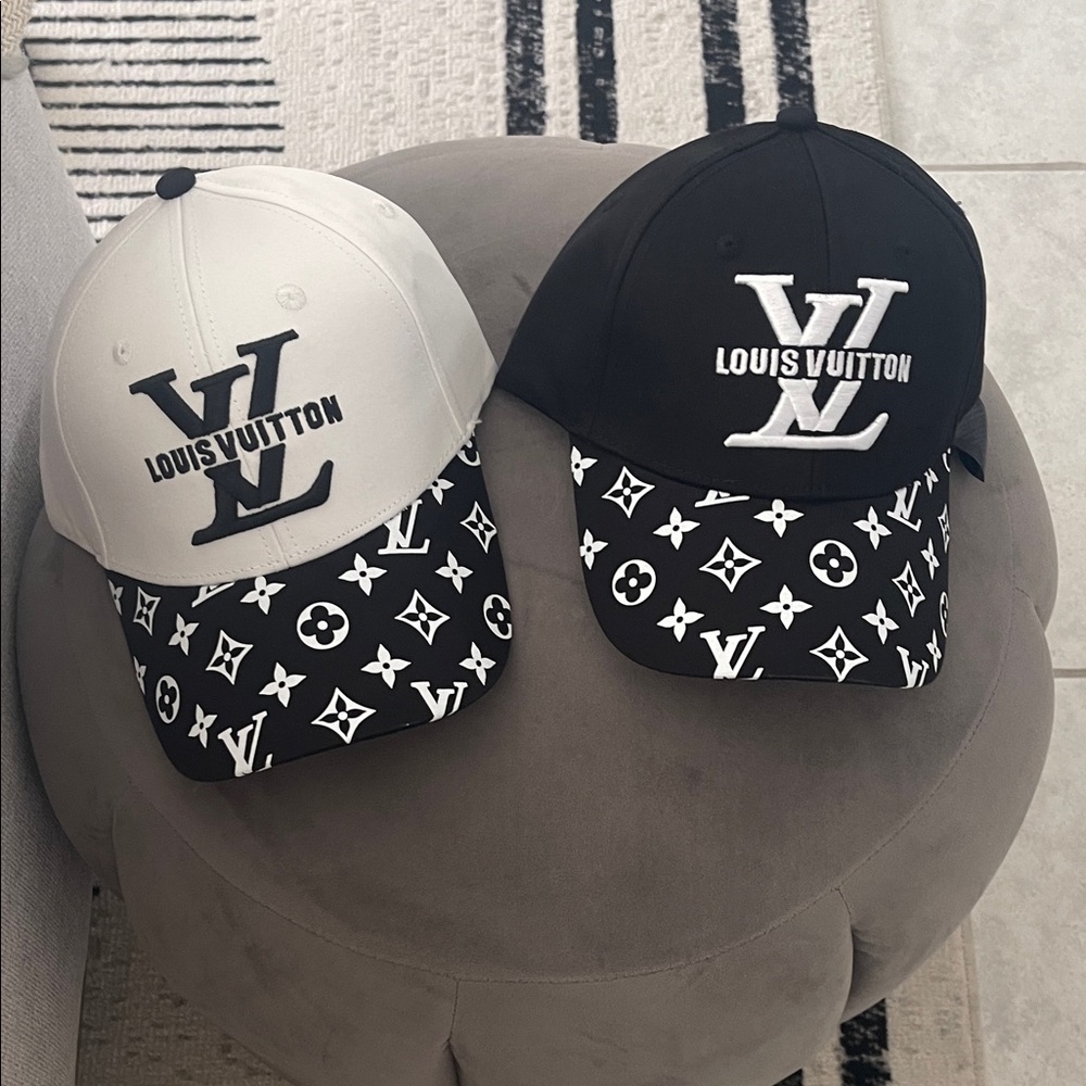 Louis Vuitton Monogram Caps in Black and White